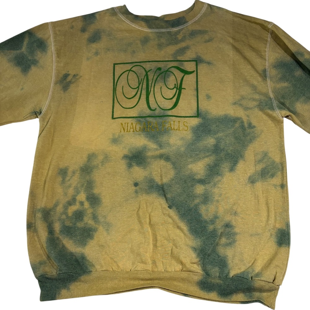 Sun Triangle Niagara Falls Sweatshirt Tie Dye Graphic Crew Neck L XL